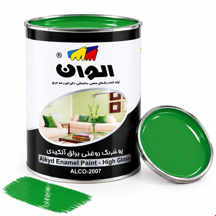 رنگ سبز براق الوان 1 کیلویی